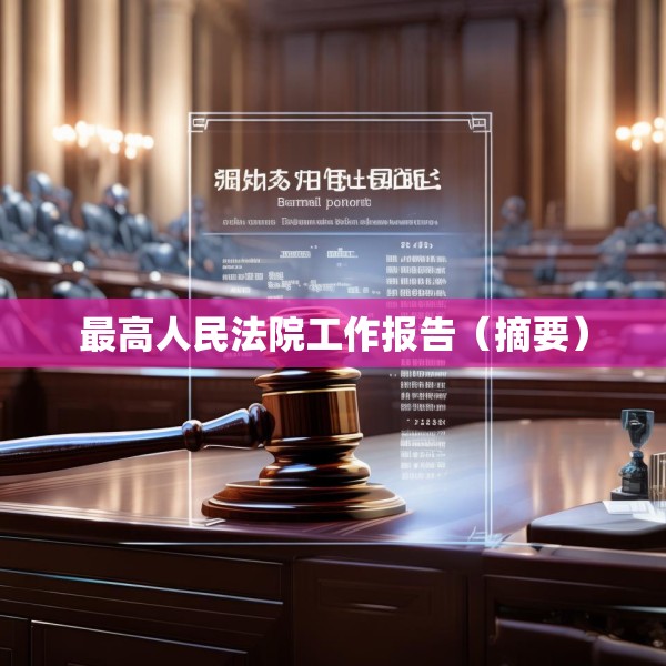 最高人民法院工作报告（摘要）