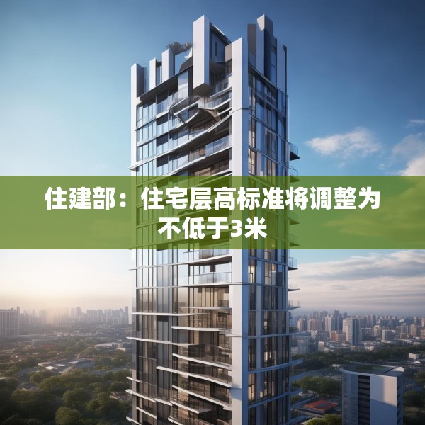 住建部：住宅层高标准将调整为不低于3米