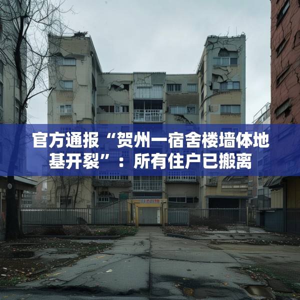 官方通报“贺州一宿舍楼墙体地基开裂”：所有住户已搬离