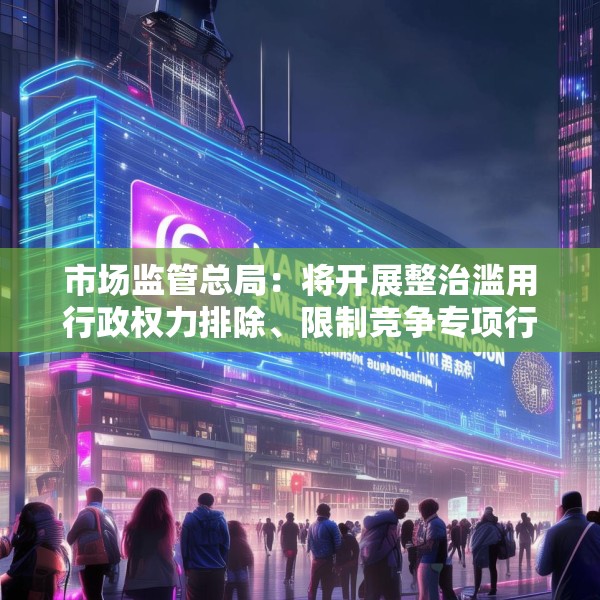 市场监管总局：将开展整治滥用行政权力排除、限制竞争专项行动