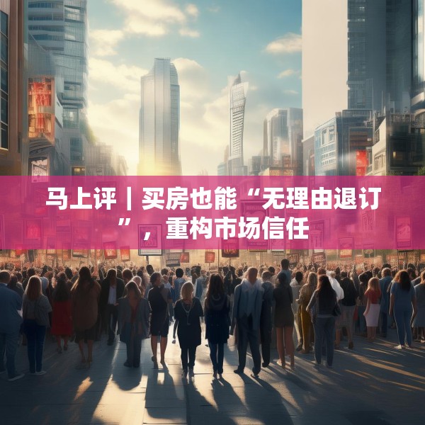 马上评｜买房也能“无理由退订”，重构市场信任