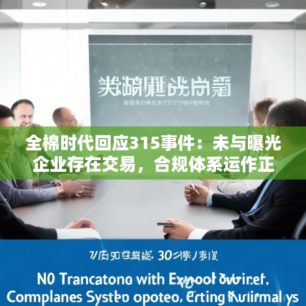 全棉时代回应315事件：未与曝光企业存在交易，合规体系运作正常