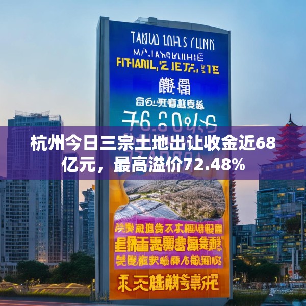 杭州今日三宗土地出让收金近68亿元，最高溢价72.48%