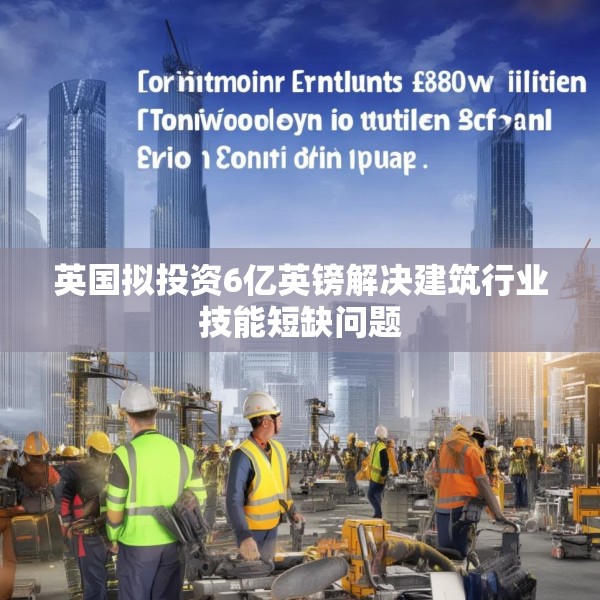 英国拟投资6亿英镑解决建筑行业技能短缺问题