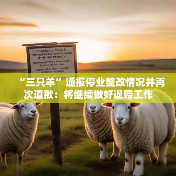 “三只羊”通报停业整改情况并再次道歉：将继续做好退赔工作