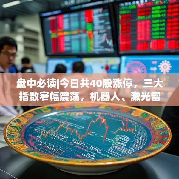 盘中必读|今日共40股涨停，三大指数窄幅震荡，机器人、激光雷达概念走强