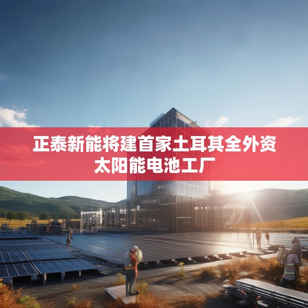 正泰新能将建首家土耳其全外资太阳能电池工厂