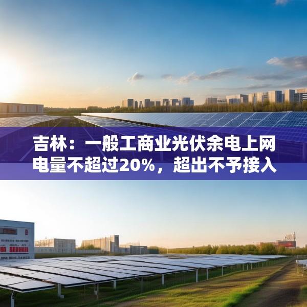 吉林：一般工商业光伏余电上网电量不超过20%，超出不予接入