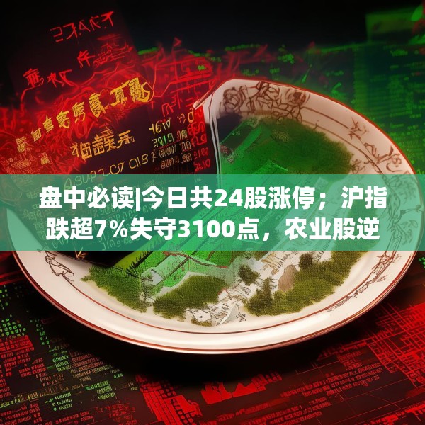 盘中必读|今日共24股涨停；沪指跌超7%失守3100点，农业股逆势上涨