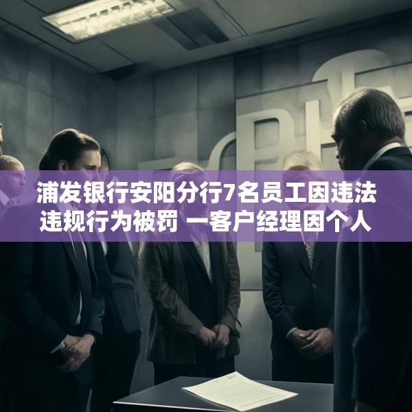 浦发银行安阳分行7名员工因违法违规行为被罚 一客户经理因个人消费贷款管理不到位被禁业5年