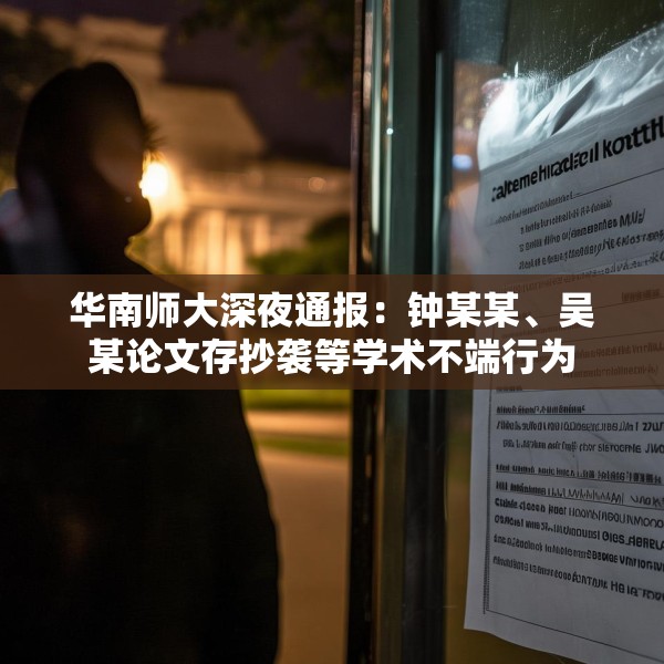 华南师大深夜通报：钟某某、吴某论文存抄袭等学术不端行为