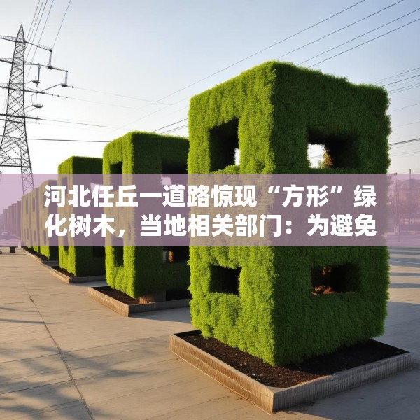 河北任丘一道路惊现“方形”绿化树木，当地相关部门：为避免接触高压电线