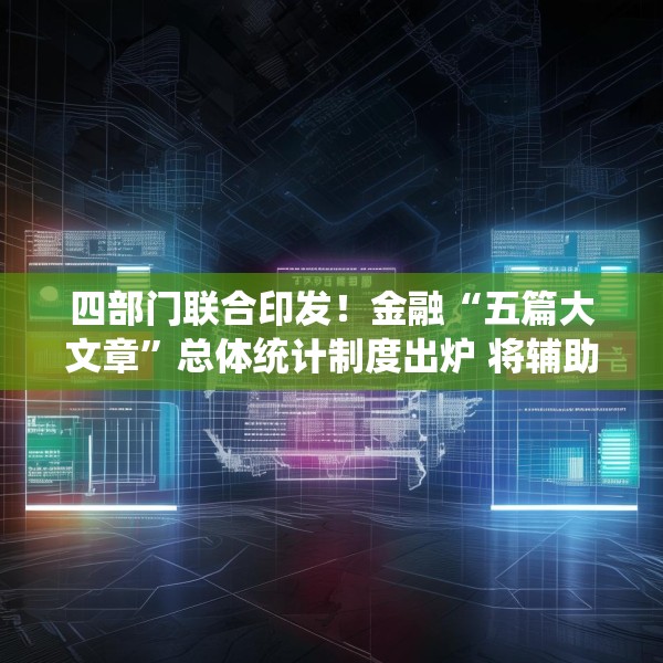 四部门联合印发！金融“五篇大文章”总体统计制度出炉 将辅助宏观调控、精准实施各类政策