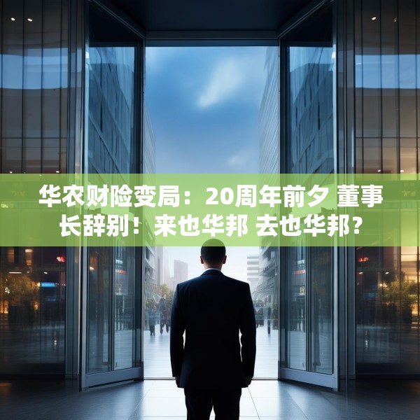 华农财险变局：20周年前夕 董事长辞别！来也华邦 去也华邦？
