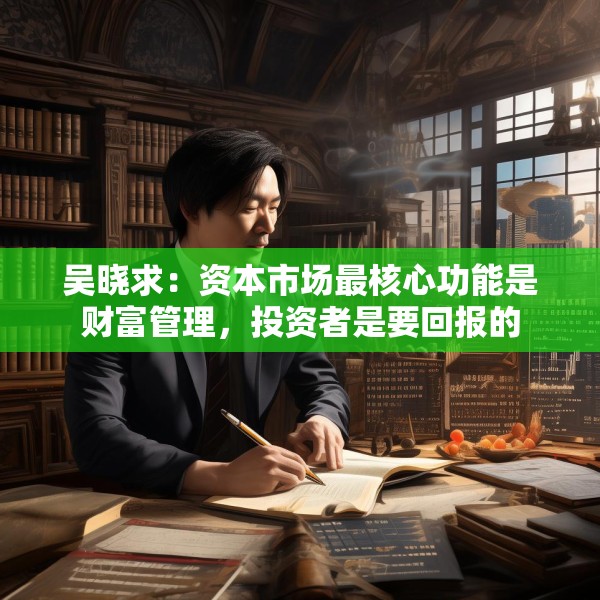 吴晓求：资本市场最核心功能是财富管理，投资者是要回报的