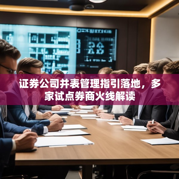 证券公司并表管理指引落地，多家试点券商火线解读