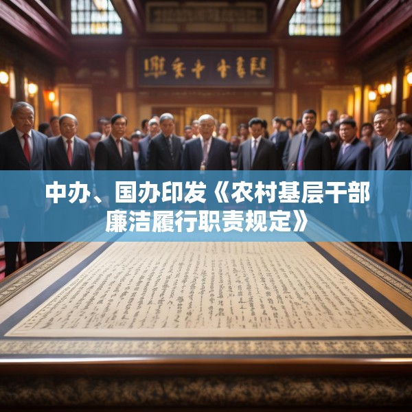 中办、国办印发《农村基层干部廉洁履行职责规定》