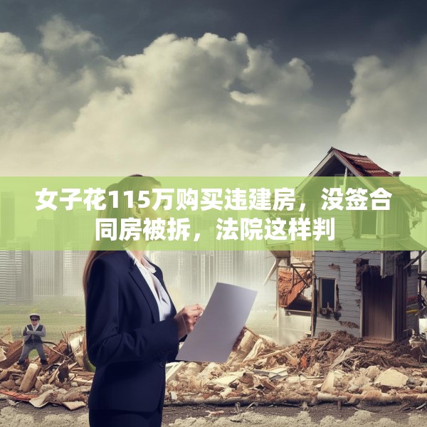 女子花115万购买违建房，没签合同房被拆，法院这样判