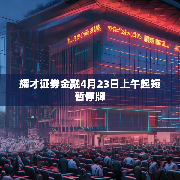 耀才证券金融4月23日上午起短暂停牌