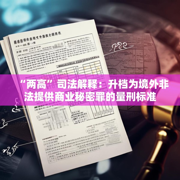 “两高”司法解释：升档为境外非法提供商业秘密罪的量刑标准