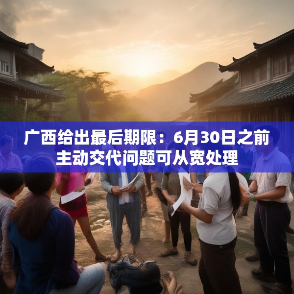 广西给出最后期限：6月30日之前主动交代问题可从宽处理