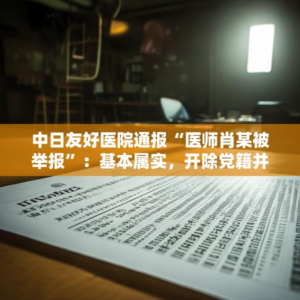 中日友好医院通报“医师肖某被举报”：基本属实，开除党籍并解聘
