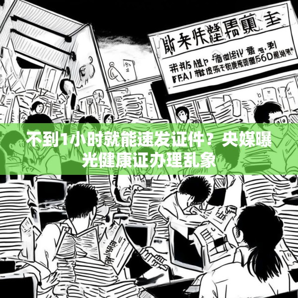 不到1小时就能速发证件？央媒曝光健康证办理乱象
