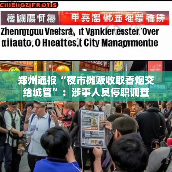 郑州通报“夜市摊贩收取香烟交给城管”：涉事人员停职调查