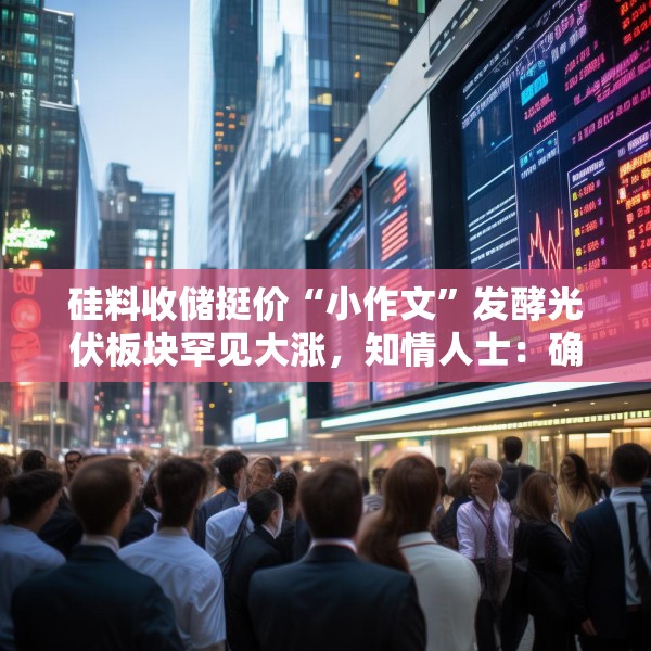 硅料收储挺价“小作文”发酵光伏板块罕见大涨，知情人士：确实在谈