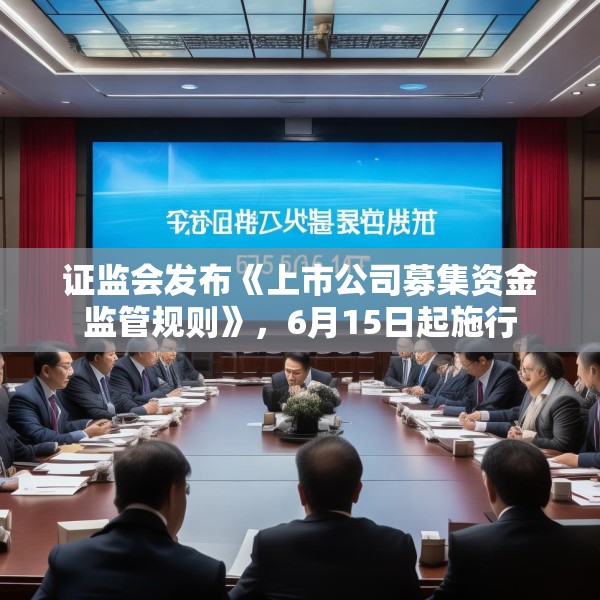 证监会发布《上市公司募集资金监管规则》，6月15日起施行