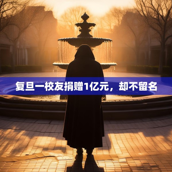 复旦一校友捐赠1亿元，却不留名