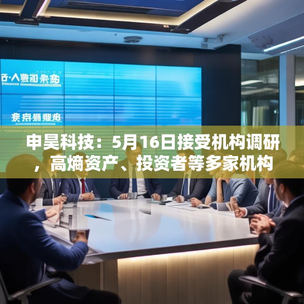 申昊科技：5月16日接受机构调研，高熵资产、投资者等多家机构参与