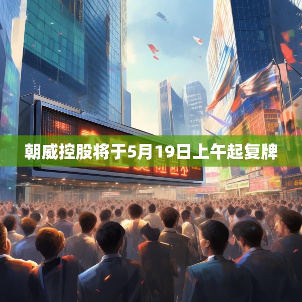 朝威控股将于5月19日上午起复牌