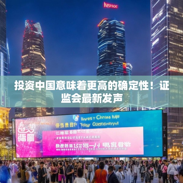 投资中国意味着更高的确定性！证监会最新发声