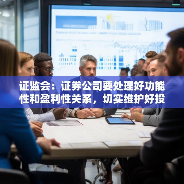 证监会：证券公司要处理好功能性和盈利性关系，切实维护好投资者利益