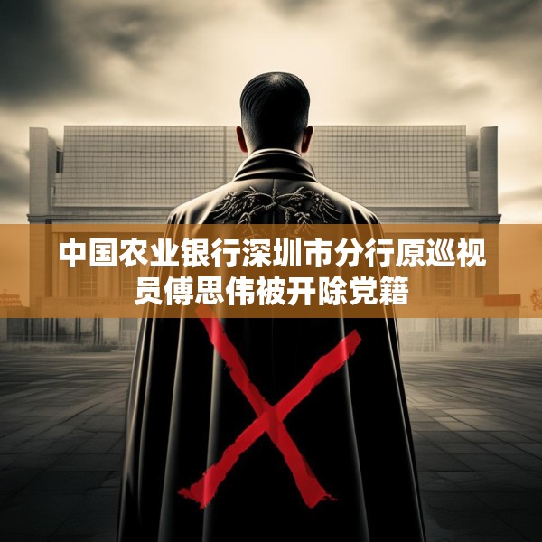 中国农业银行深圳市分行原巡视员傅思伟被开除党籍