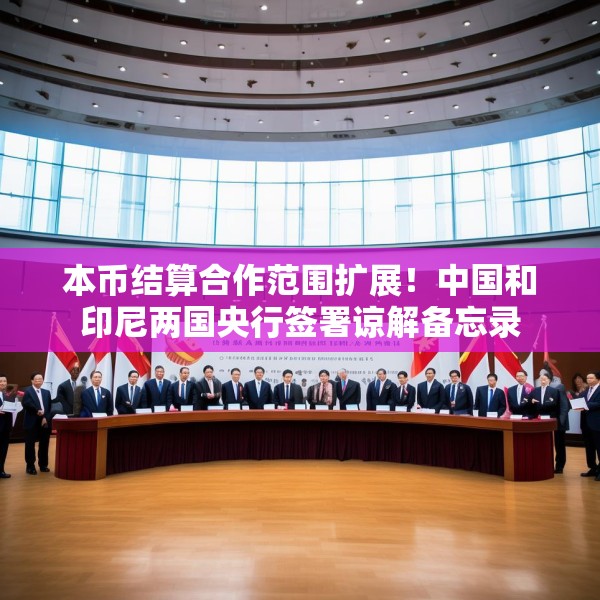 本币结算合作范围扩展！中国和印尼两国央行签署谅解备忘录