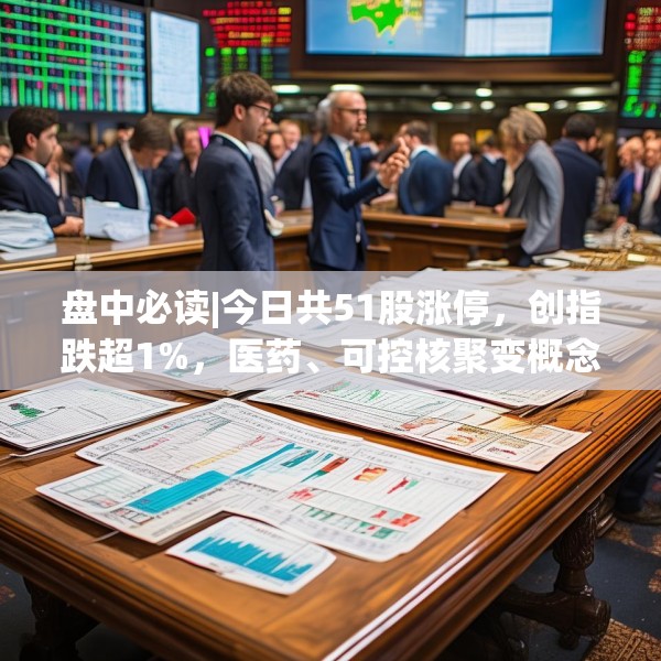 盘中必读|今日共51股涨停，创指跌超1%，医药、可控核聚变概念逆势走高