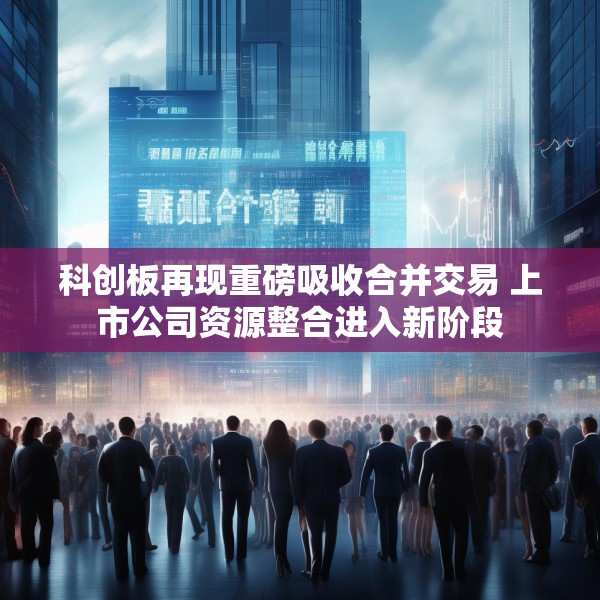 科创板再现重磅吸收合并交易 上市公司资源整合进入新阶段