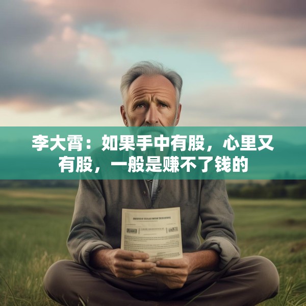 李大霄：如果手中有股，心里又有股，一般是赚不了钱的