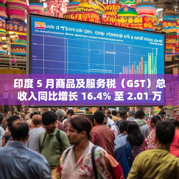 印度 5 月商品及服务税（GST）总收入同比增长 16.4% 至 2.01 万亿卢比