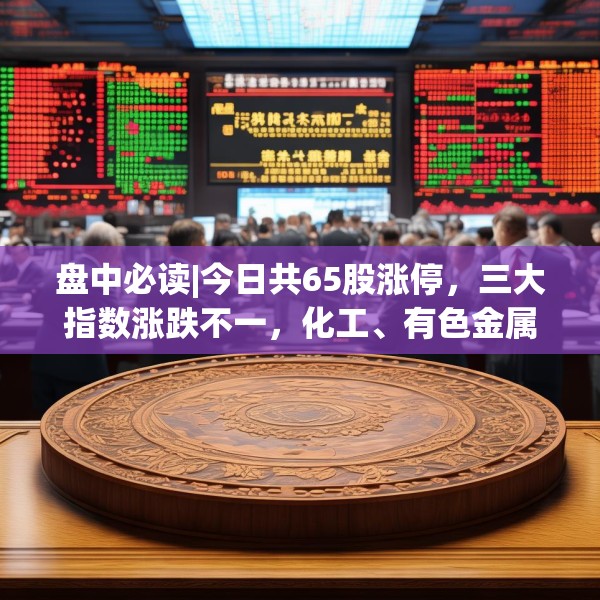 盘中必读|今日共65股涨停，三大指数涨跌不一，化工、有色金属概念逆势活跃