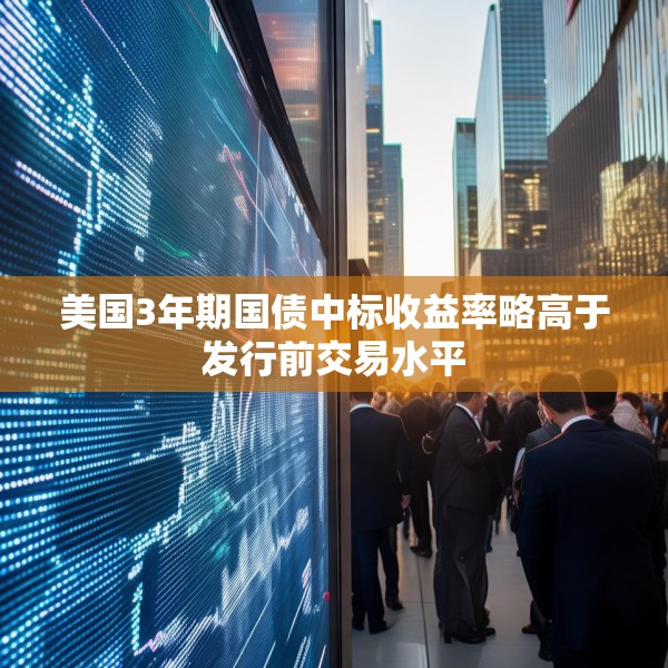美国3年期国债中标收益率略高于发行前交易水平