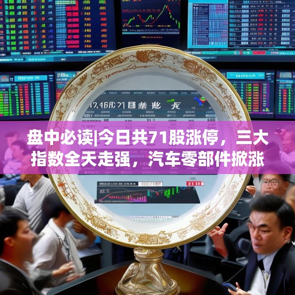 盘中必读|今日共71股涨停，三大指数全天走强，汽车零部件掀涨停潮