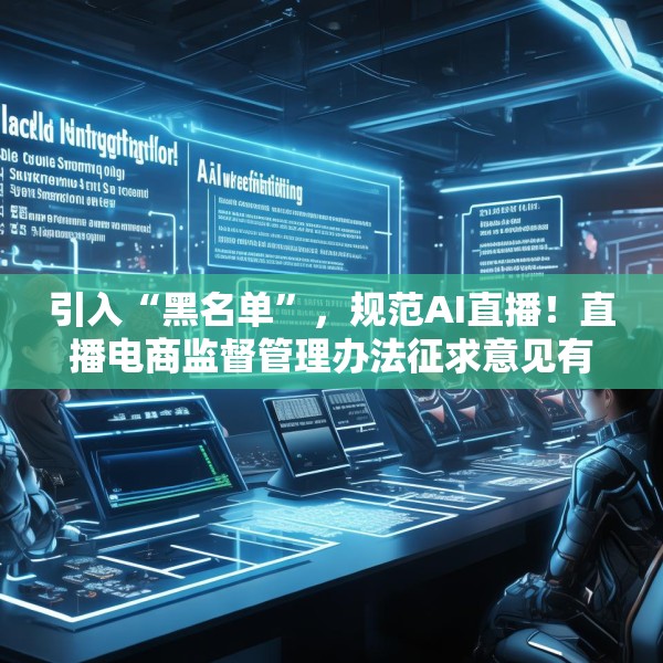 引入“黑名单”，规范AI直播！直播电商监督管理办法征求意见有哪些亮点