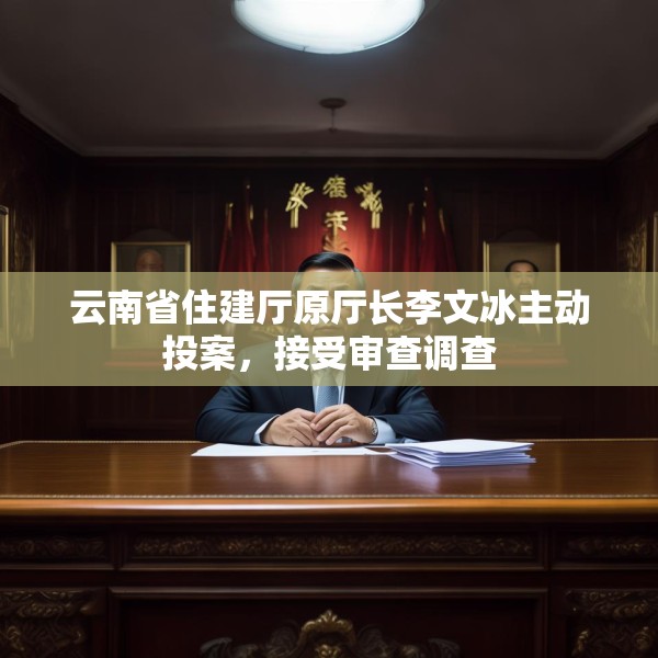 云南省住建厅原厅长李文冰主动投案，接受审查调查