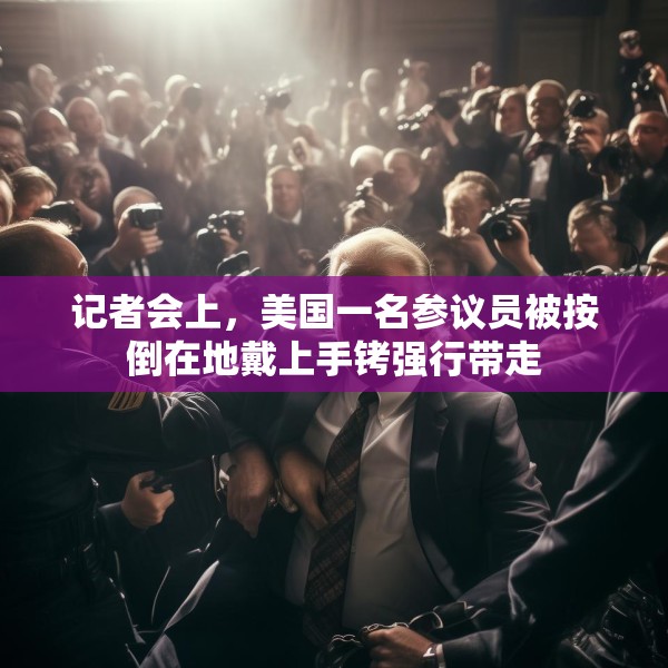 记者会上，美国一名参议员被按倒在地戴上手铐强行带走