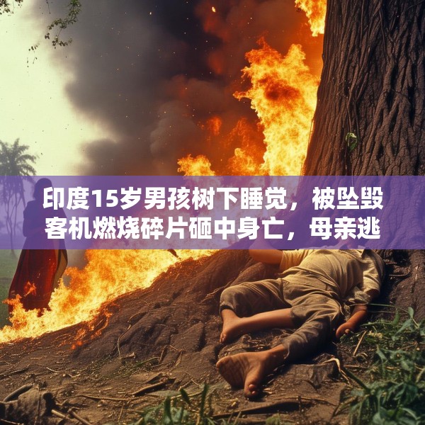 印度15岁男孩树下睡觉，被坠毁客机燃烧碎片砸中身亡，母亲逃出火海
